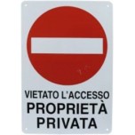 cartello vietato l'accesso